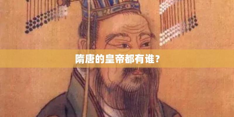 隋唐的皇帝都有谁？