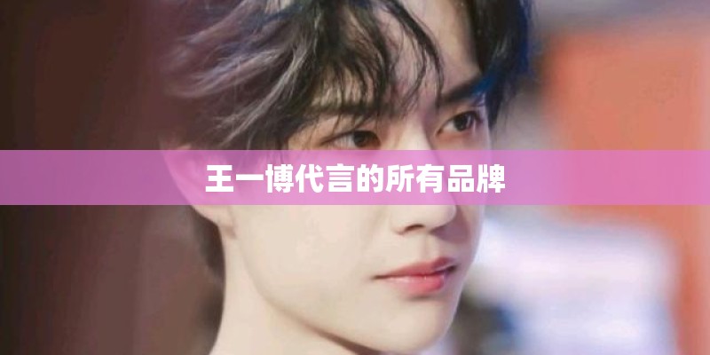 王一博代言的所有品牌