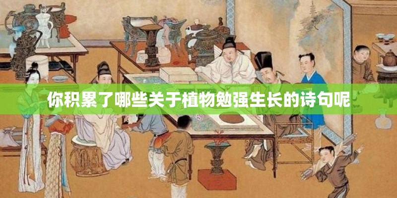 你积累了哪些关于植物勉强生长的诗句呢