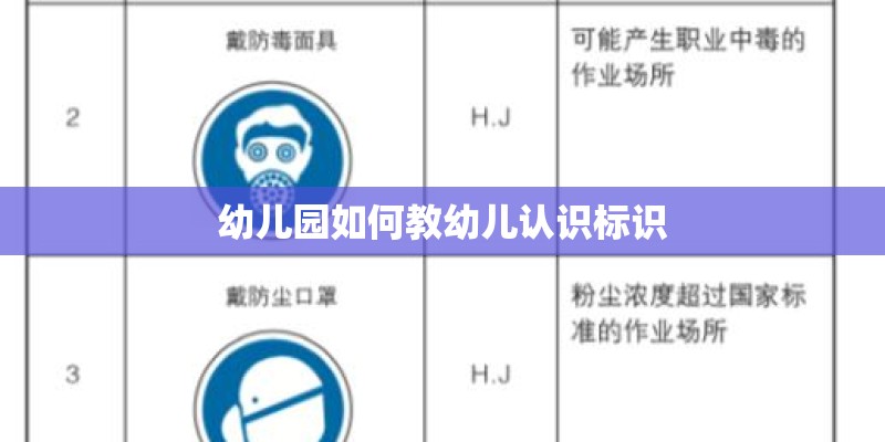 幼儿园如何教幼儿认识标识